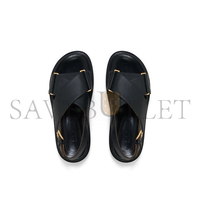 MARNI BLACK LEATHER FUSSBETT FBMS015701P361400N99